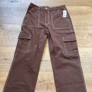 Full Tilt Contrast Stitch Women's Carpenter Pants Brown I Tilly's Size XS
